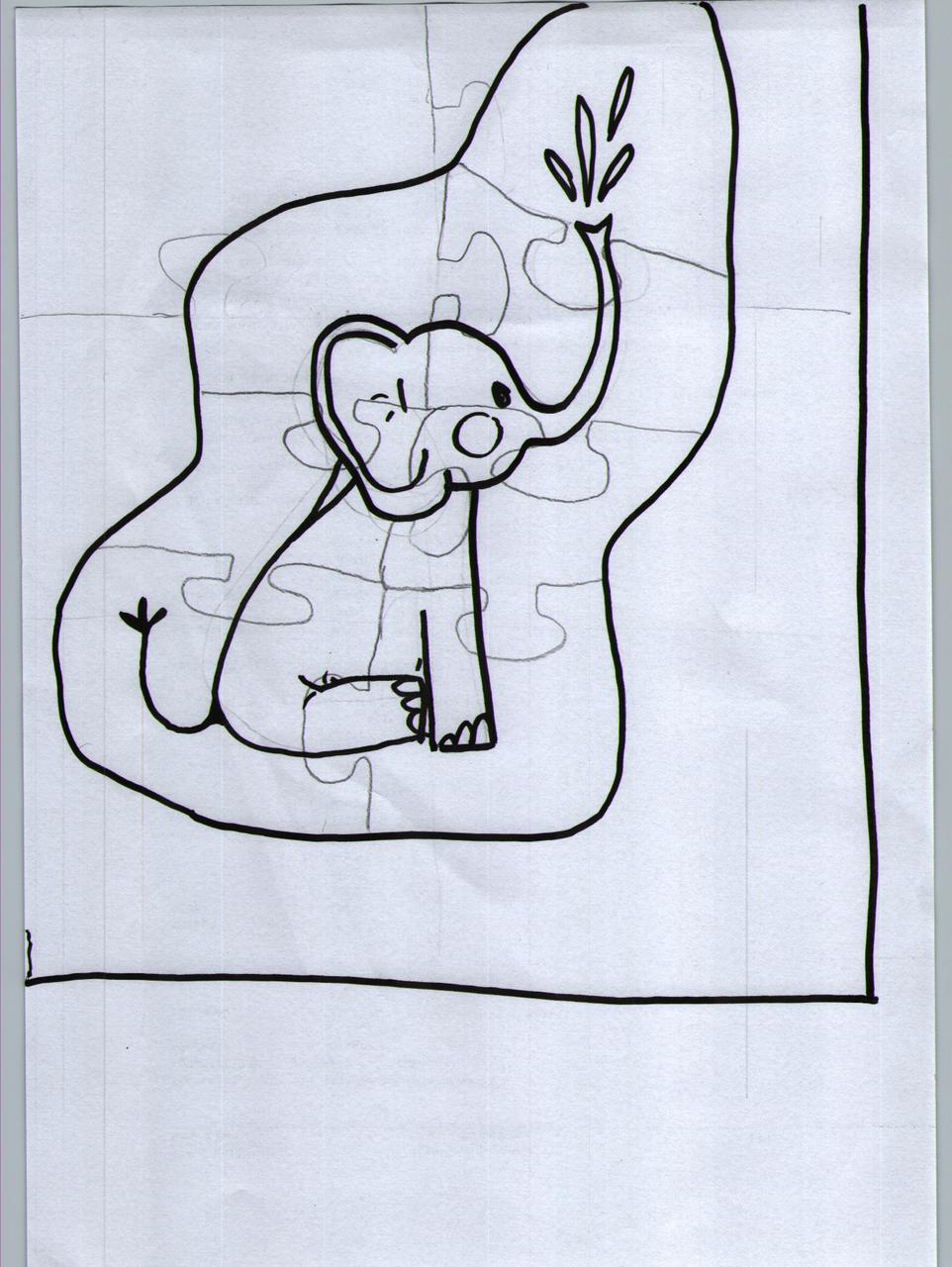 Scan du dessin de l'éléphant